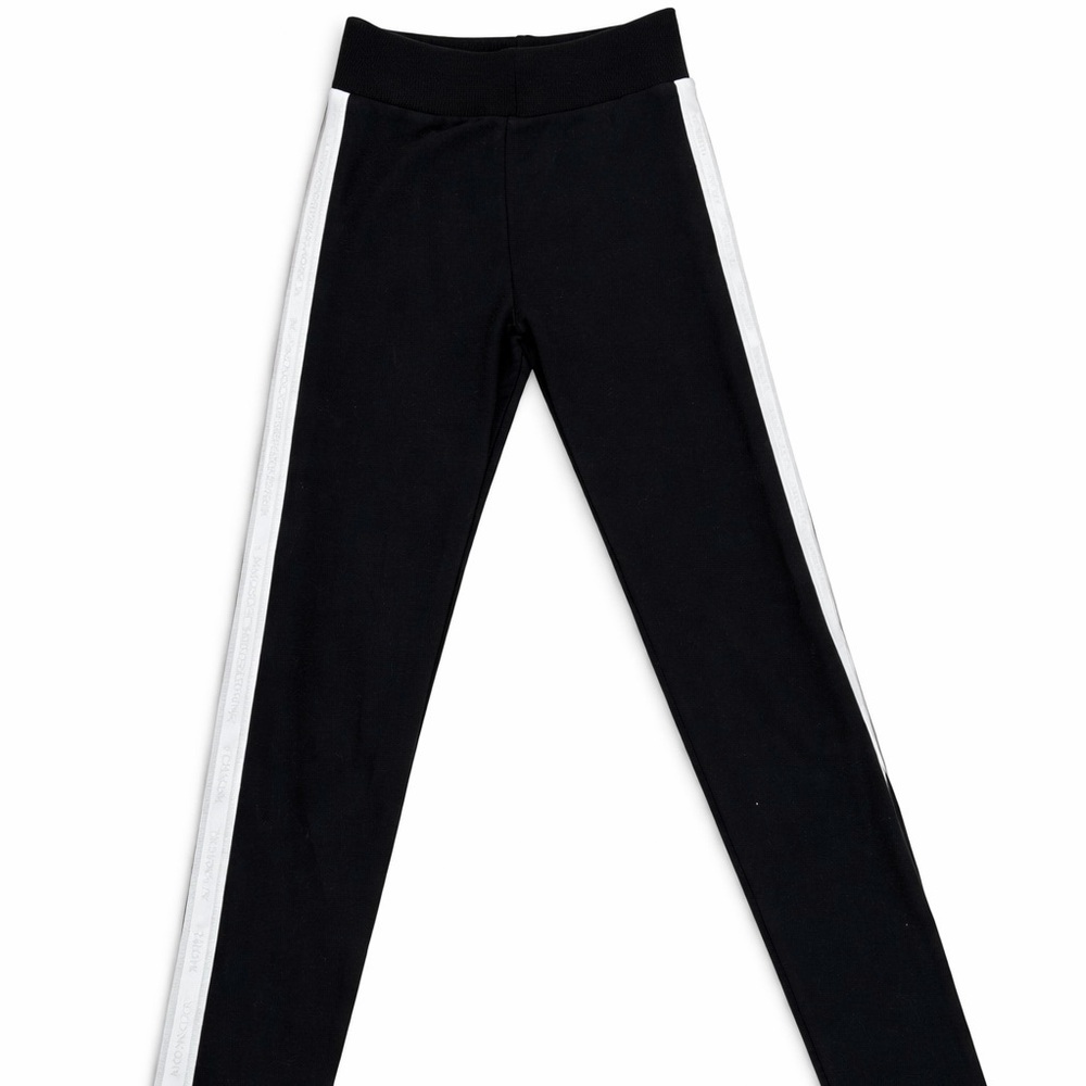 Moncler Black Leggings with White Side Stripes - Kids NWOT
